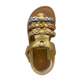 Gold Tone Braided Gladiator Ankle-Strap Sandals for Toddlers Girls