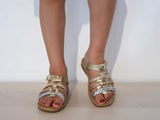 Toddler Girl Gold Sandals Open Toe Style by ENARI COLLECTION